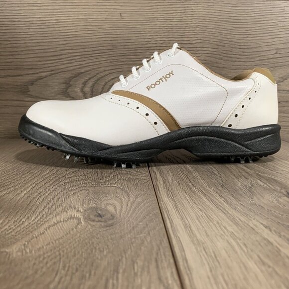 FootJoy Shoes - FOOTJOY GreenJoys Womens 48762 Soft Spike Golf Shoes Sz 8.5 M White Tight For 8s